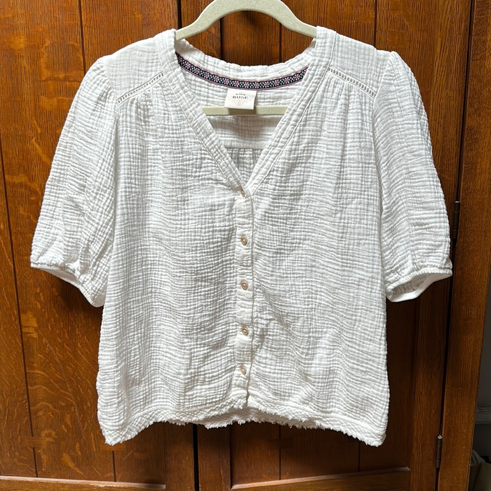 Knox Rose white puff-sleeve blouse